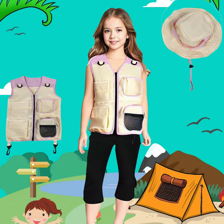 صدرية وقبعة مستكشفة للأطفال ،  - مراجعة Outdoor Adventure Kids Party وسعره